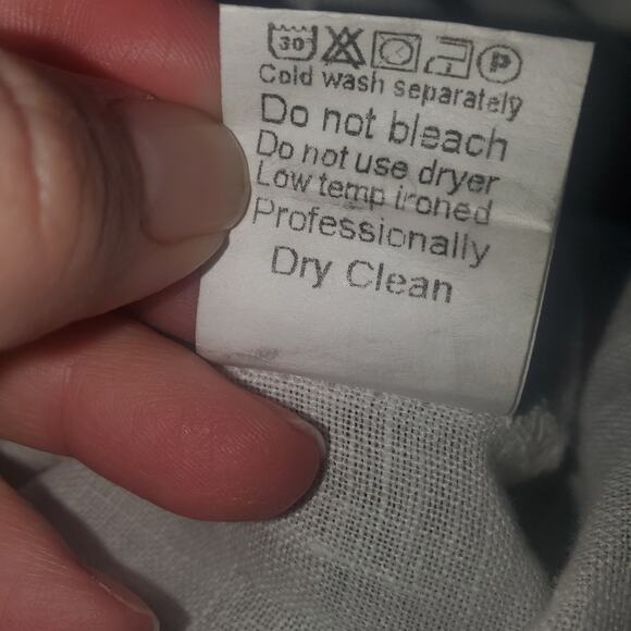 Terzo Millennio Size M White Linen Faux Back Buttons Ruffle Bell 3/4 Sleeve Top - Picture 8 of 10